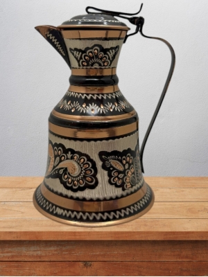 Bakır Güğüm İşlemeli Hediyelik 15 Cm