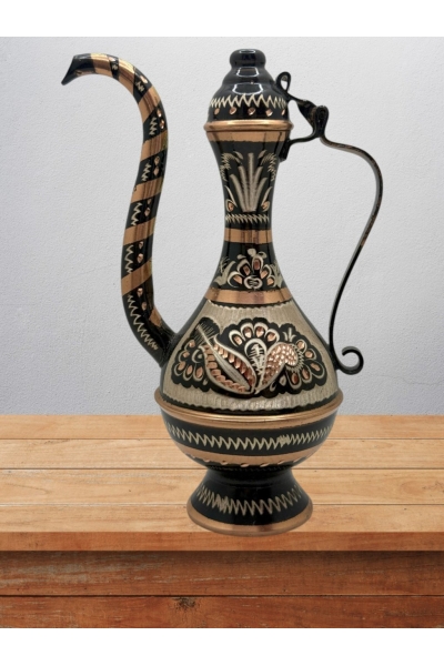 Bakır İbrik İşlemeli Hediyelik No:4 16 Cm