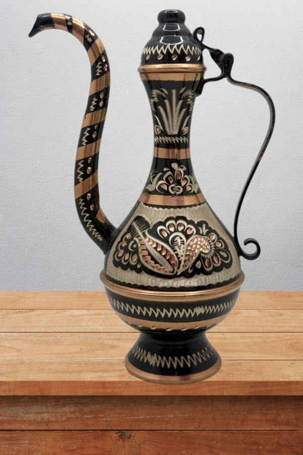 Bakır İbrik İşlemeli Hediyelik No:4 16 Cm