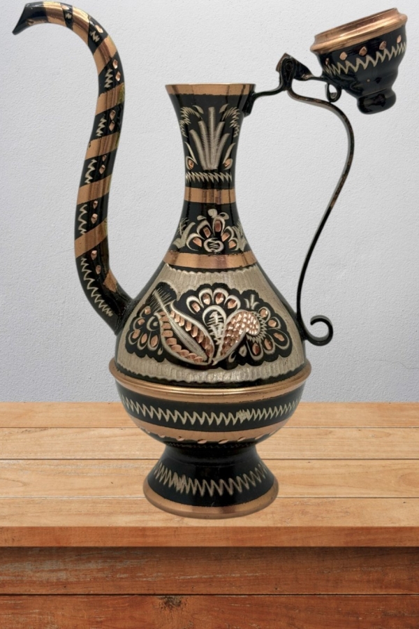 Bakır İbrik İşlemeli Hediyelik No:4 16 Cm