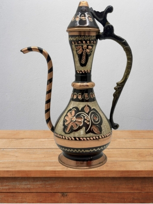 Bakır İbrik İşlemeli Hediyelik No:3 18 Cm