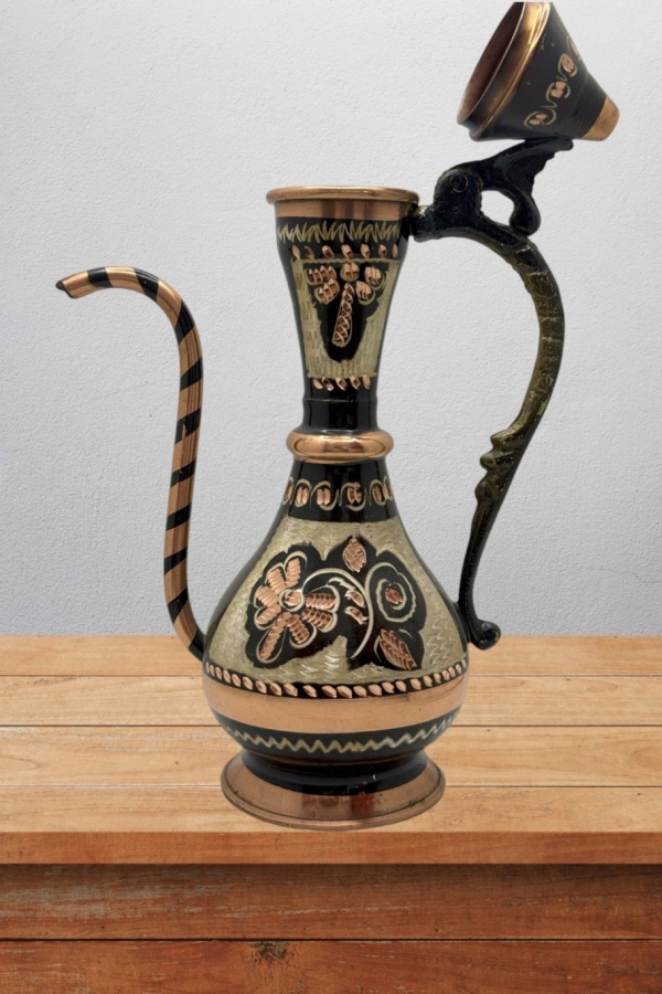 Bakır İbrik İşlemeli Hediyelik No:3 18 Cm