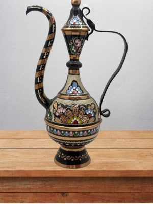 Bakır İbrik İşlemeli Hediyelik No:2 22 Cm