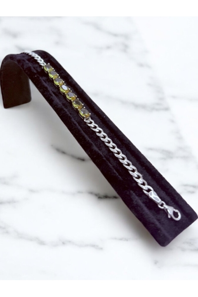 Gümüş Zultanit Taşlı Bileklik Oval Kesim