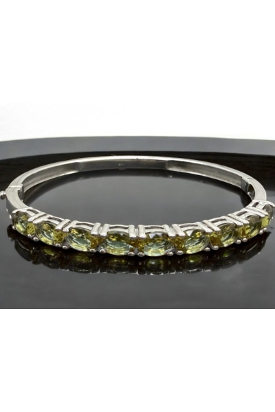 Gümüş Zultanit Taşlı Bileklik Oval Kesim Klipsli