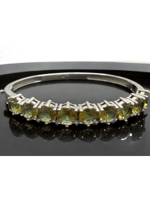 Gümüş Zultanit Taşlı Bileklik Yuvarlak Kesim Klipsli