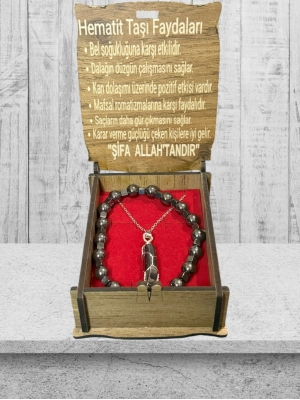 Hematit Taşı Kolye ve Bileklik Takım