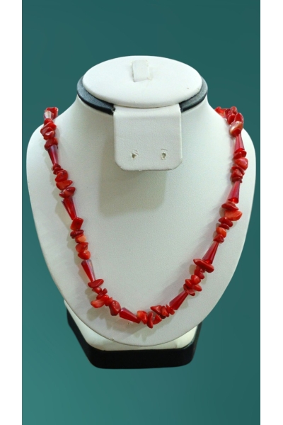 Mercan Doğal Taş Kolye Kırık Taş 