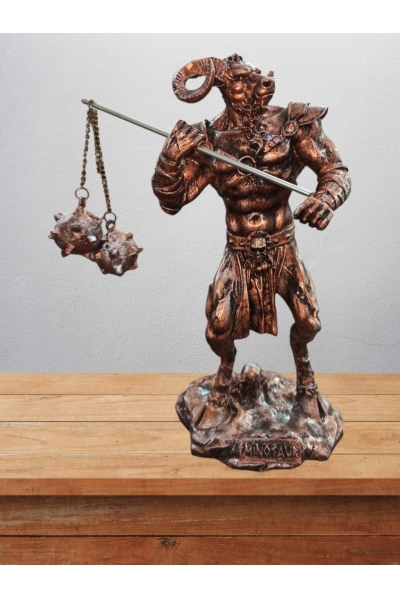 Minotaur Biblo 22 Cm Mitolojik Kahraman Heykel Dekor Hediyelik Eşya