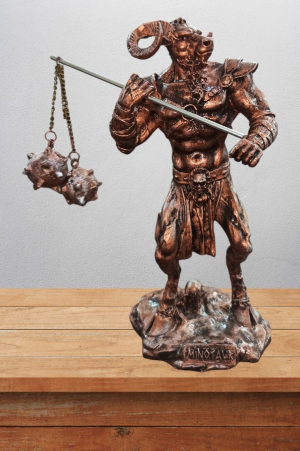 Minotaur Biblo 22 Cm Mitolojik Kahraman Heykel Dekor Hediyelik Eşya