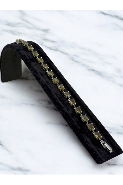 Gümüş Zultanit Taşlı Bileklik Damla Kesim Suyolu 