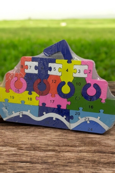 Ahşap Gemi Figürlü Puzzle Yapboz