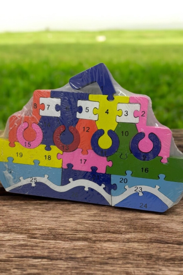 Ahşap Gemi Figürlü Puzzle Yapboz