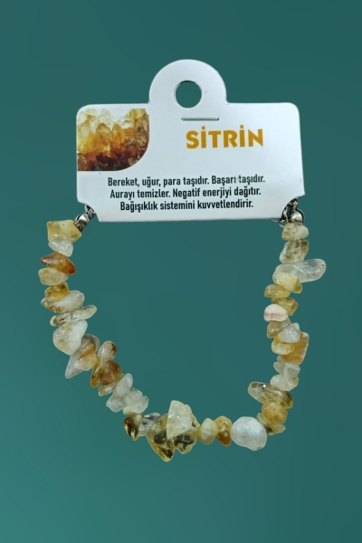 Sitrin Taşı Bileklik Kırık Taş Model